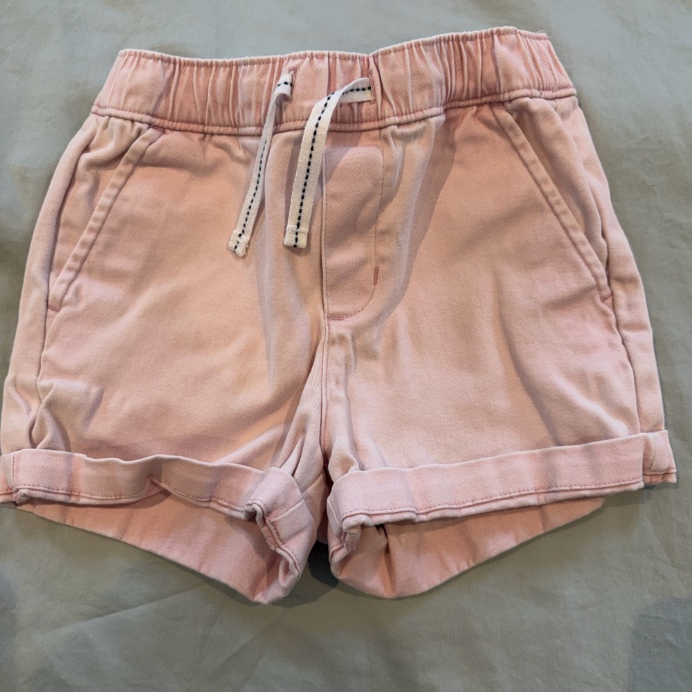 Janie and Jack Light Pink Drawstring Cotton Shorts